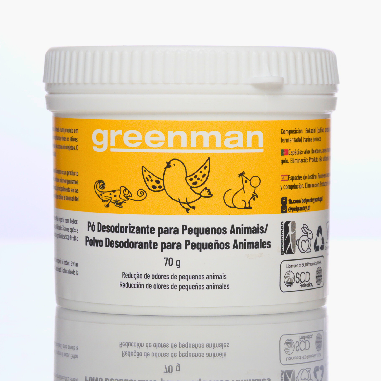 Greenman Pó Probiótico Desodorizante para Habitat de Pequenos Animais