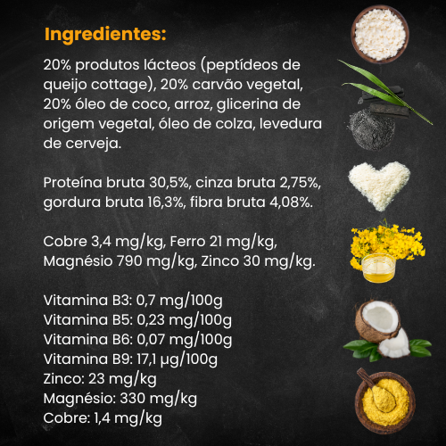 Dental Flakes com Carvão Ativado 2-em-1 para Gatos